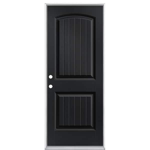 Masonite 32 in. x 80 in. Cheyenne 2-Panel Right-Hand Inswing Painted Smooth Fiberglass Prehung Front Exterior Door No Brickmold