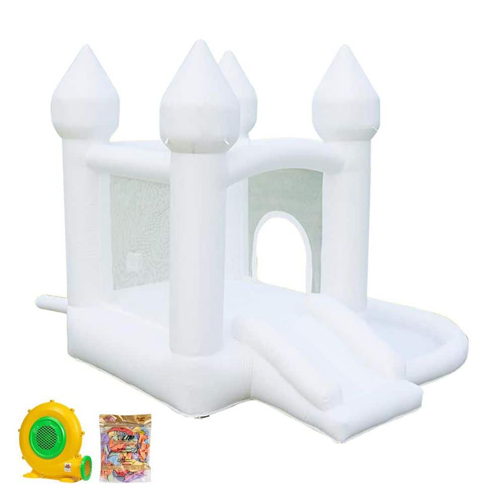 Inflatable Bounce House with Ball Pit and Slide, White Kids Indoor/Outdoor Fun House, 9.2 ft. x 8.2 ft. x 7.4 ft. price history on PriceWatchPro