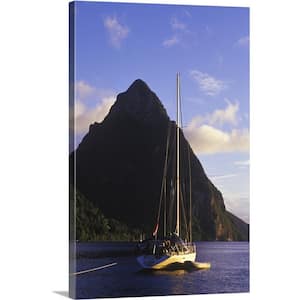 "Sailboat in front of Petit Piton, Soufriere, St Lucia, Caribbean" by Greg Johnston Canvas Wall Art