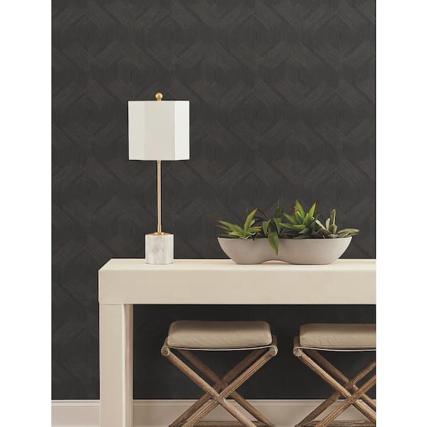 Fine Line Black Geometric Wallpaper