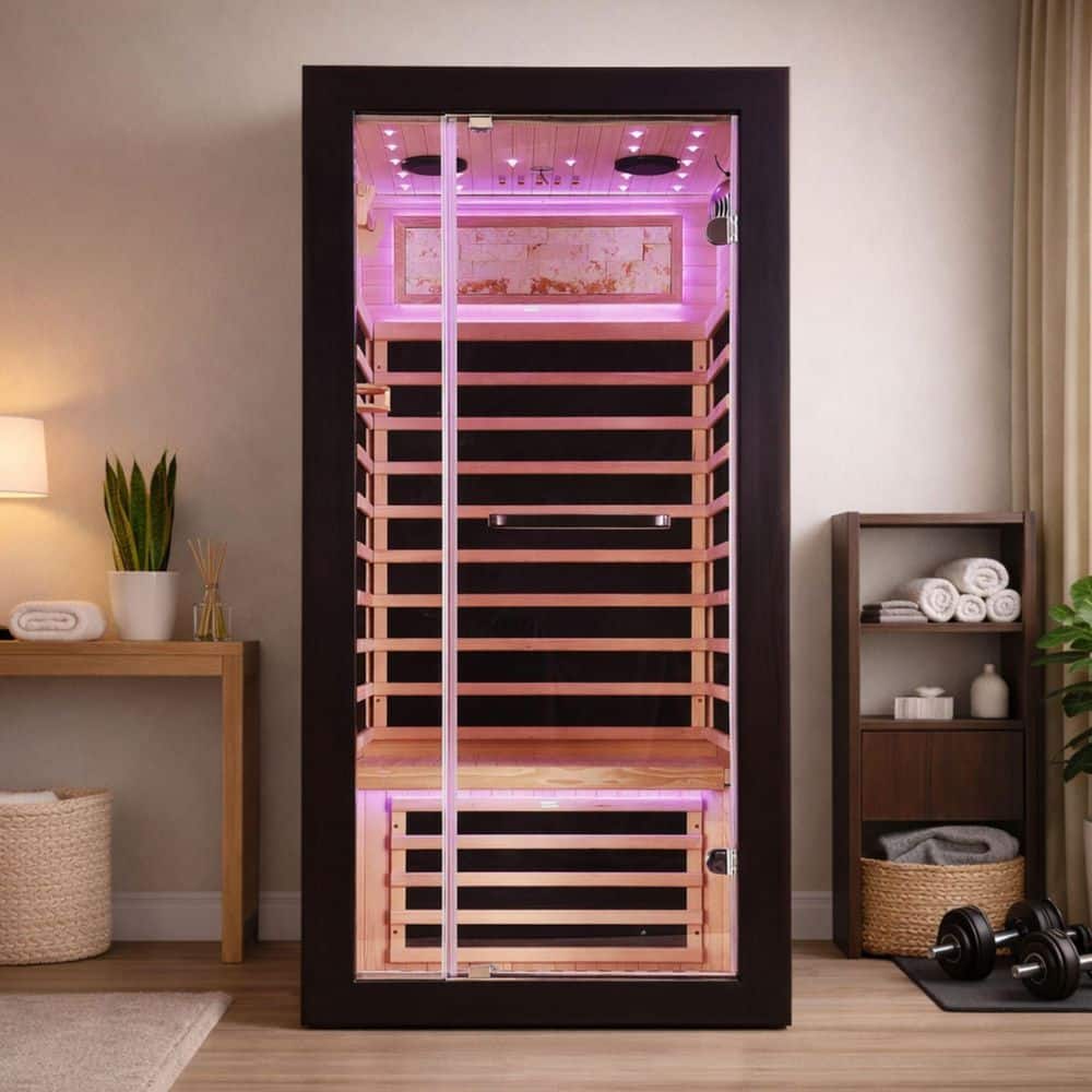 Spygo Moray 1-Person Indoor Infrared Sauna in Hemlock with
