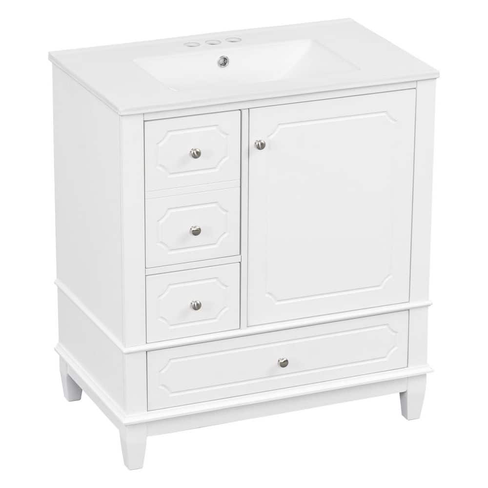 30.00 in. Freestanding White Bath Vanity with White Ceramic Top price history on PriceWatchPro
