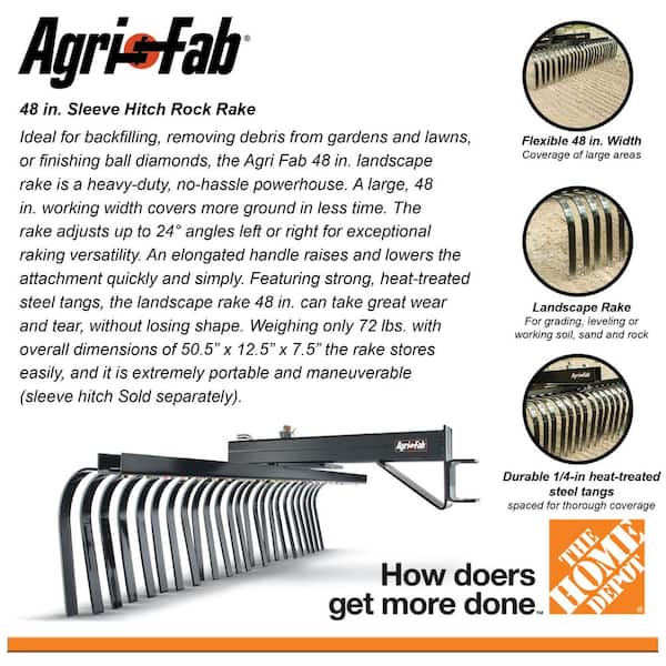 48 in. Sleeve Hitch Rock Rake