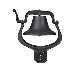 18 in. x 9 in. x 17 in. Black Iron Bronze Dinner Bell, Large Cast Iron Bell Fits On Any Door in the Farmhouse, Garden