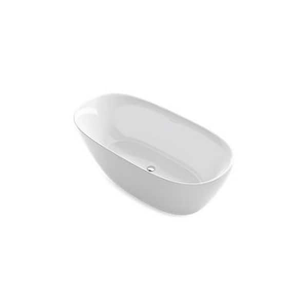 Sterling Unwind 66.94 in. x 31.5 in. Soaking Freestanding Bathtub with Center Drain in White