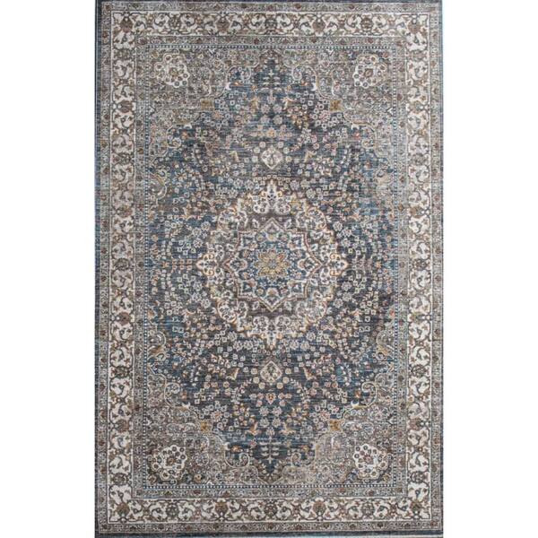 Legacy Teal 8 ft. x 10 ft. (7 ft. 6 in. x 9 ft. 6 in.) Geometric Transitional Area Rug