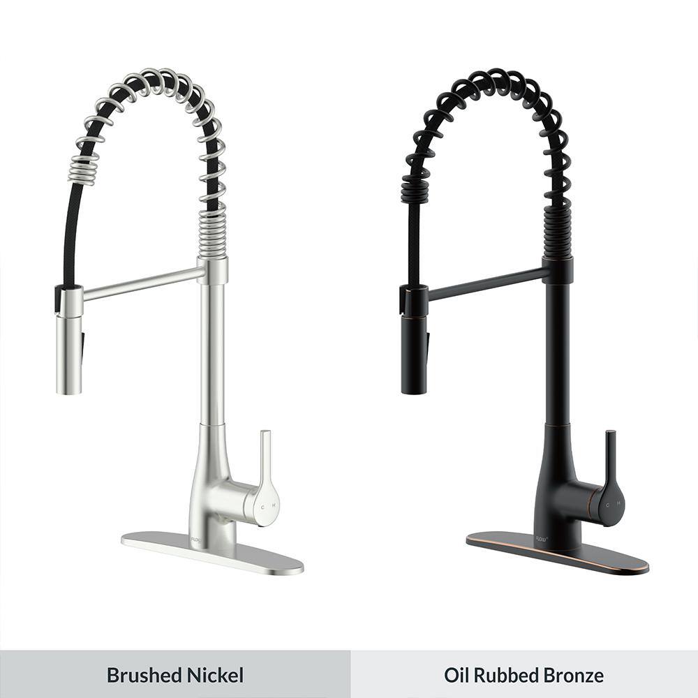 Oil Rubbed Bronze Spring Neck Pull Down Kitchen Faucet