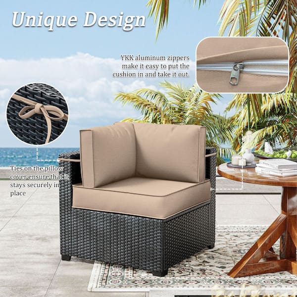 WNP 14-Piece Patio Cushion Covers Replacement with Zipper for