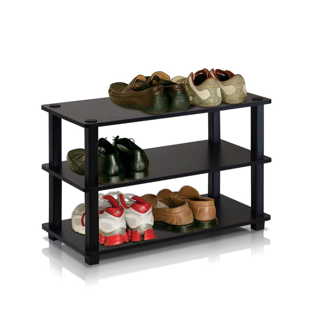 Furinno 15 in. H 9 Pair 1 Tier Black MDF Shoe Rack 13080EX BK The Home Depot