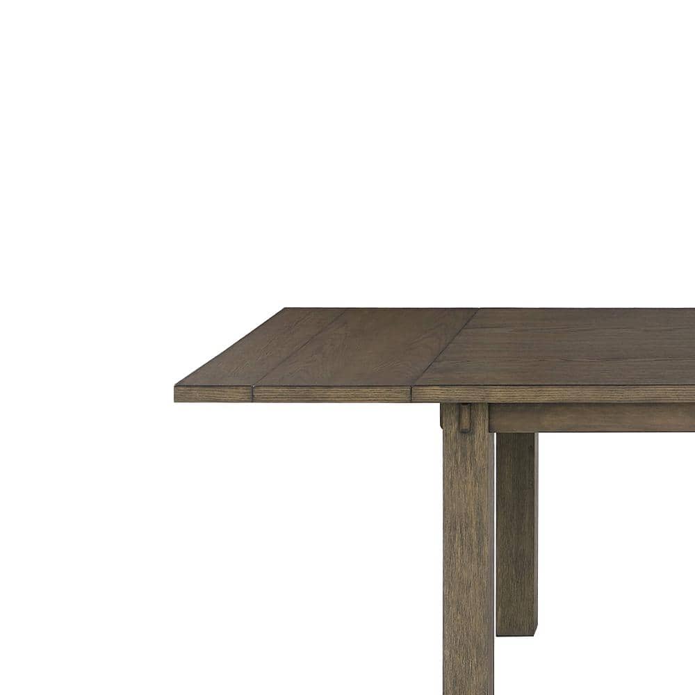 Elegant Transitional Dark Oak Extendable Dining Table