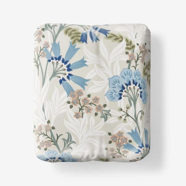 The Company Store Legends Hotel Lilia Floral Beige Multi Wrinkle-Free Sateen Queen Fitted Sheet