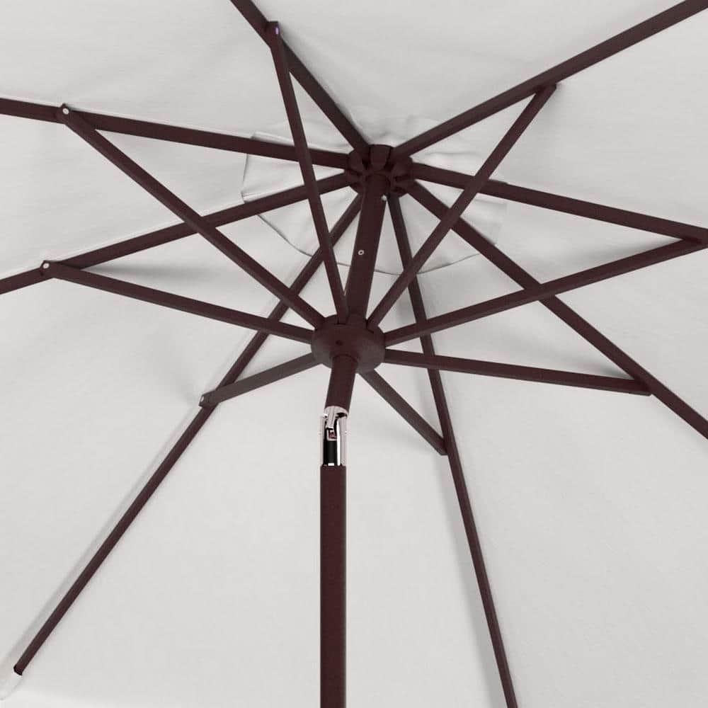 Zimmerman 11-Foot Beige and White Aluminum Market Umbrella