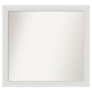 Flair Soft White Narrow 32 in. x 30 in. Custom Non-Beveled Satin Recyled Polystyrene Bathroom Vanity Wall Mirror