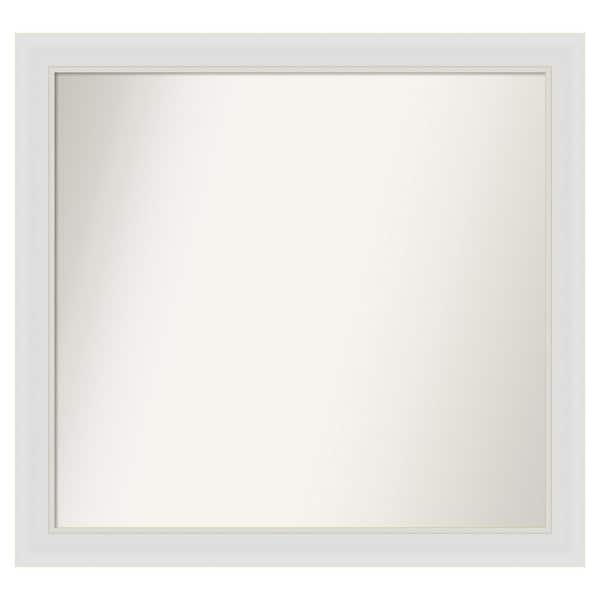 Amanti Art Flair Soft White Narrow 32 in. x 30 in. Custom Non-Beveled Satin Recyled Polystyrene Bathroom Vanity Wall Mirror