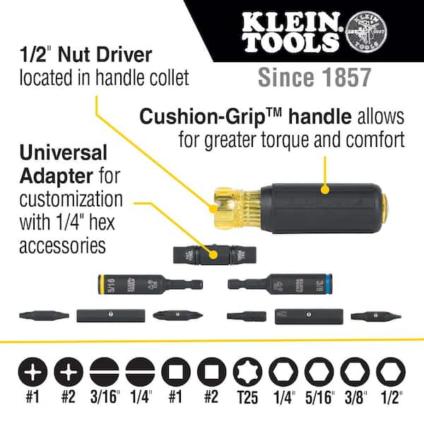 11-in-1 Multi Bit Impact Rated Screwdriver / Nut Driver (32500HDR)