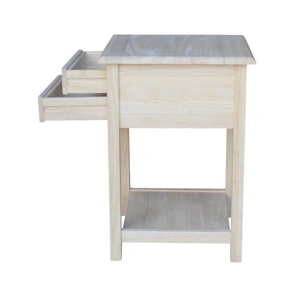 International Concepts - Unfinished Lamp Table with 2-Drawer