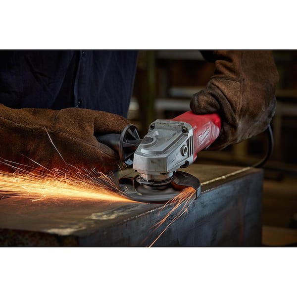 Milwaukee 7 Amp Corded 4-1/2 in. Small Angle Grinder with Sliding 