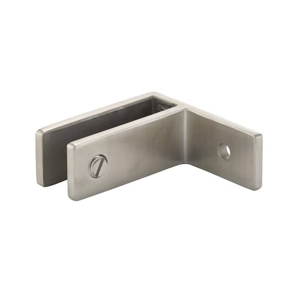 Glass Warehouse Hercules Silver Stainless Steel 1-way Wall to Glass Panel Holder for Glass Railing