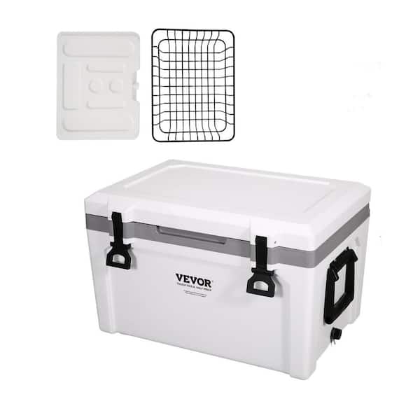 「Cay」 52 qt. Insulated Portable Chest Cooler in White, Food Beverage