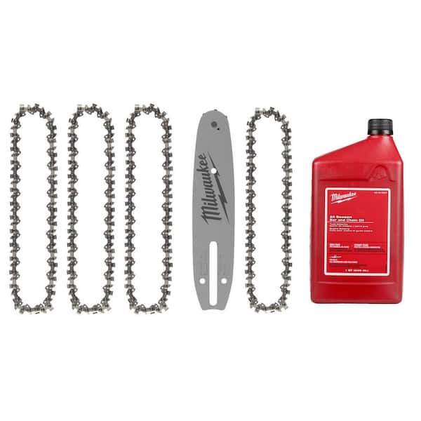 8 in. Chainsaw Chain (3-Pack), 8 in. Chainsaw Bar & Chain Combo, 1 Quart Bar & Chain Oil