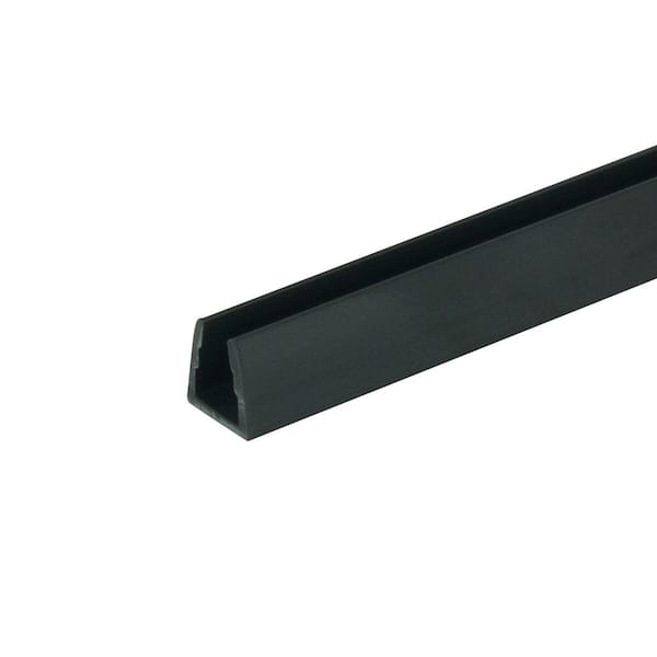 Outwater 3/8 in. D x 1/4 in. W x 72 in. L Black Styrene Plastic U-Channel Moulding Fits 1/4 in. Board, (18-Pack)