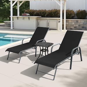 Pellebant Dark Gray 2-Piece Aluminum Adjustable Outdoor