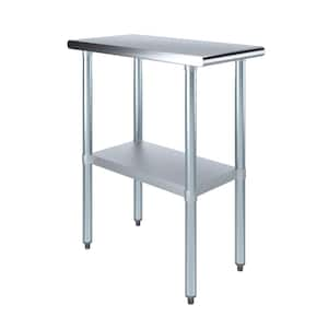 30 in. x 15 in. Stainless Steel Kitchen Utility Table with Adjustable Bottom Shelf