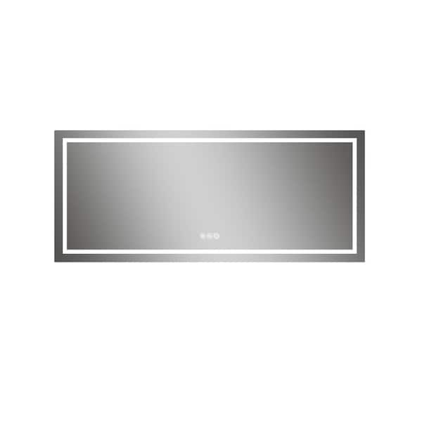 ANGELES HOME 60 in. W x 36 in. H Rectangular Frameless AntiFog Wall