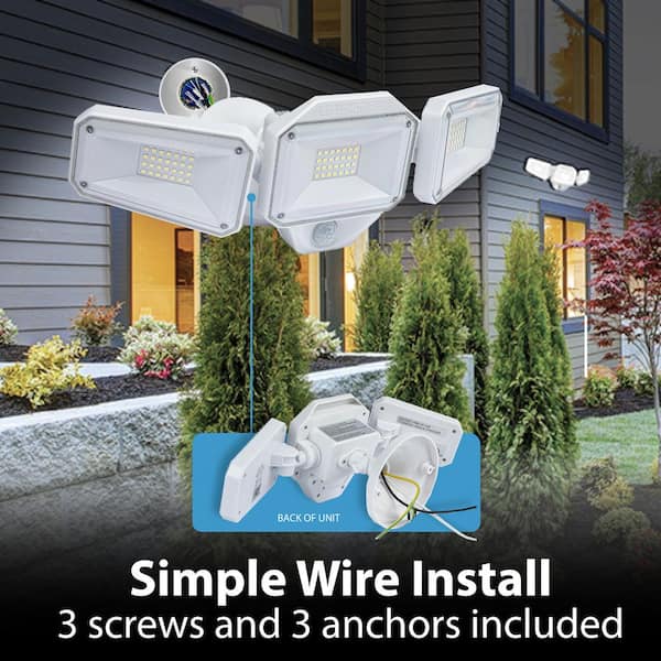 Bell + Howell 20-Watt Equivalence 2000 Lumens White Motion Sensor