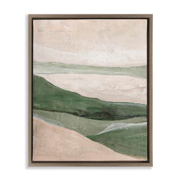 Stupell Industries Green Hills Abstraction by Design Fabrikken Brown Floater Frame Nature Graphic Art Print 21 in. x 17 in.