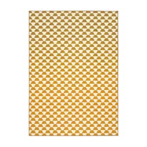 Yanis Yellow/Gold 5 ft. x 7 ft. Geometric Washable Area Rug