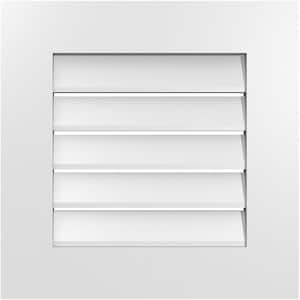 20 in. x 20 in. Vertical Surface Mount PVC Gable Vent: Functional with Standard Frame