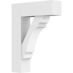 3 in. x 18 in. x 14 in. Olympic Bracket with Block Ends, Standard Architectural Grade PVC Bracket