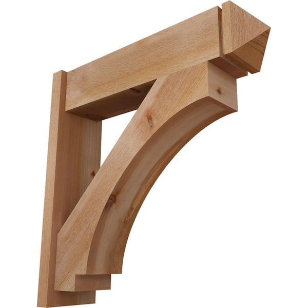 Ekena Millwork 8 in. x 32 in. x 32 in. Western Red Cedar Imperial Arts and Crafts Rough Sawn Outlooker