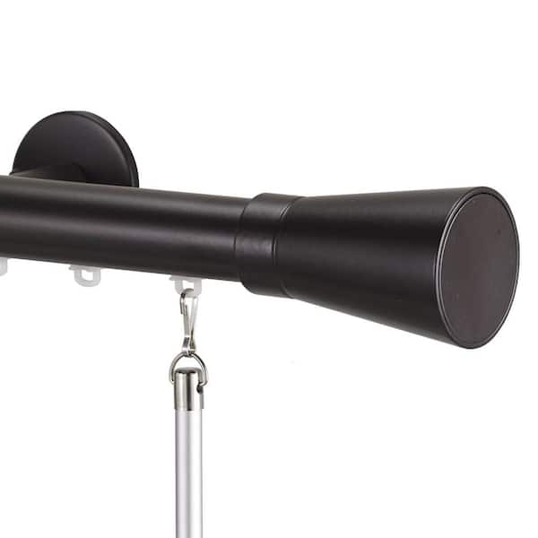 Art Decor Tekno 25 Decorative 96 in. Traverse Rod in Maroon with Linea Finial