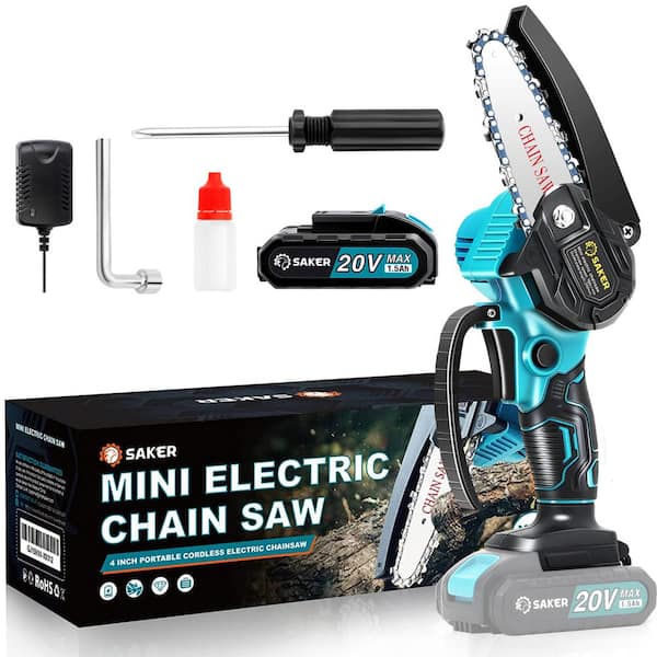 Mini Chainsaw 4-Inch Cordless Electric Portable with Brushless