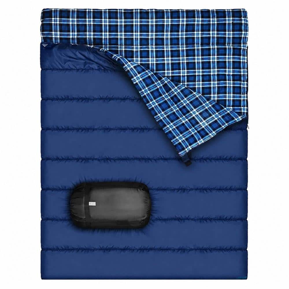 Cotton Flannel Double Sleeping Bag for Camping, Queen Size 2-Person, Waterproof, Lightweight with Compression price history on PriceWatchPro