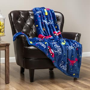 Kids Blue Polyester Story Inspiration Throw Blanket, 50 x 65 in.