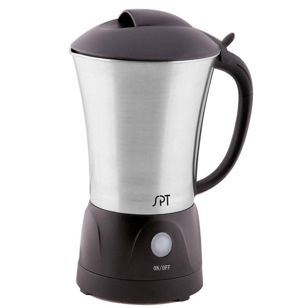 SPT 6 oz. One-Touch Brushed Stainless Steel Electric Milk Frother with  Non-Stick Interior MF-0620 - The Home Depot