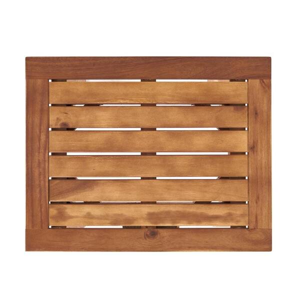 Teak Acacia Wood Outdoor 19 in. Side Table End Table Small Coffee