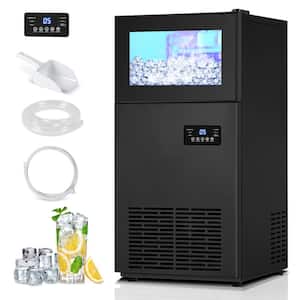 Commercial Ice Maker 160 lbs. /24 H Freestanding Ice Maker Machine with 35 lbs. Storage, Black