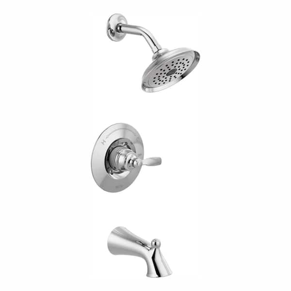Delta Woodhurst 1-Handle Wall Mount Tub and Shower Trim Kit in Chrome (Valve Not Included)