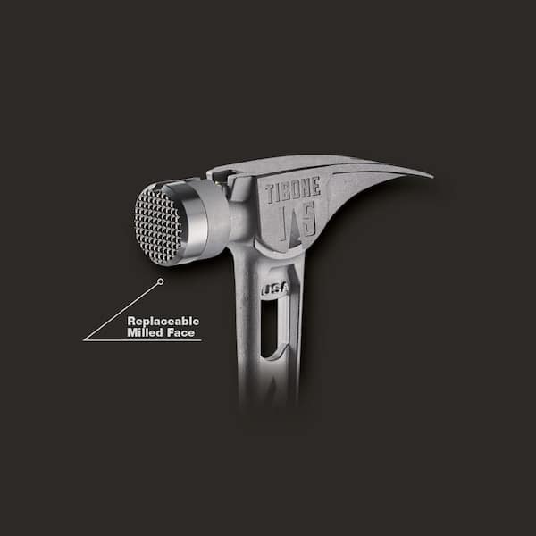 Milwaukee 15 oz. TiBone Milled Face with Curved Handle, Mallet Cap, and 12 in. Titanium Clawbar Nail Puller with Dimpler (3-Piece)