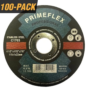 4-1/2 in x 1/32 in, 7/8 in. Thin Kerf Cut Off Wheel, Cutting Disc for Metal & Stainless Steel (100-Pack)