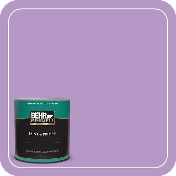 BEHR PREMIUM PLUS 1 qt. #660B-5 Atlantic Tulip Semi-Gloss Enamel Exterior Paint & Primer