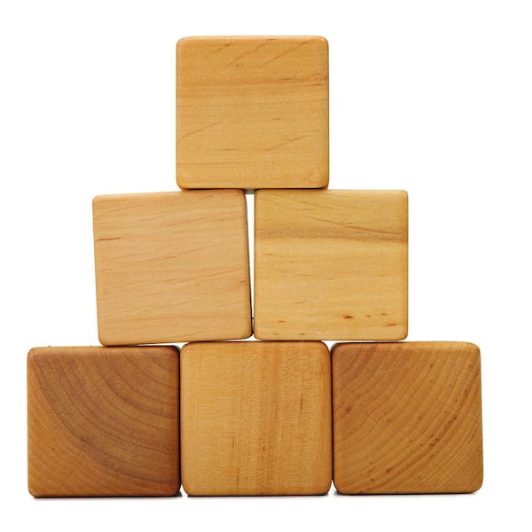 Set of 15 Large Wooden Blocks - 2 Inch Natural Wood Square Cubes - with  Sanded Smooth Surface for Photo Blocks, Crafts, Art Supplies, Puzzle  Projects