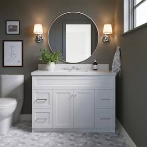 ARIEL Hamlet 49 in. Bath Vanity in White with Quartz Vanity Top in White  with White Basin F049S-WQ-VO-WHT - The Home Depot