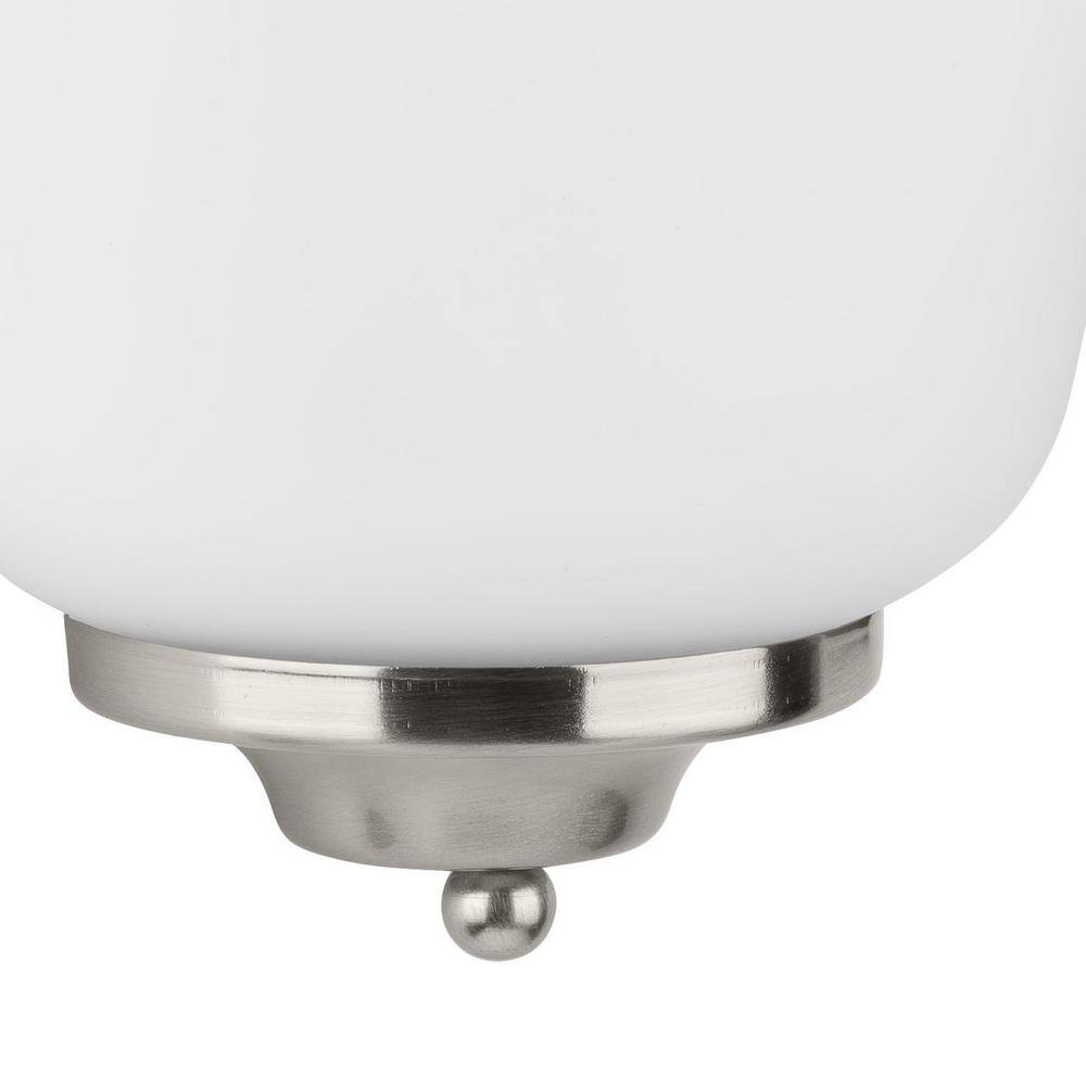 Nickel 10.63" Dimmable LED Wall Sconce with Opal Glass Shade