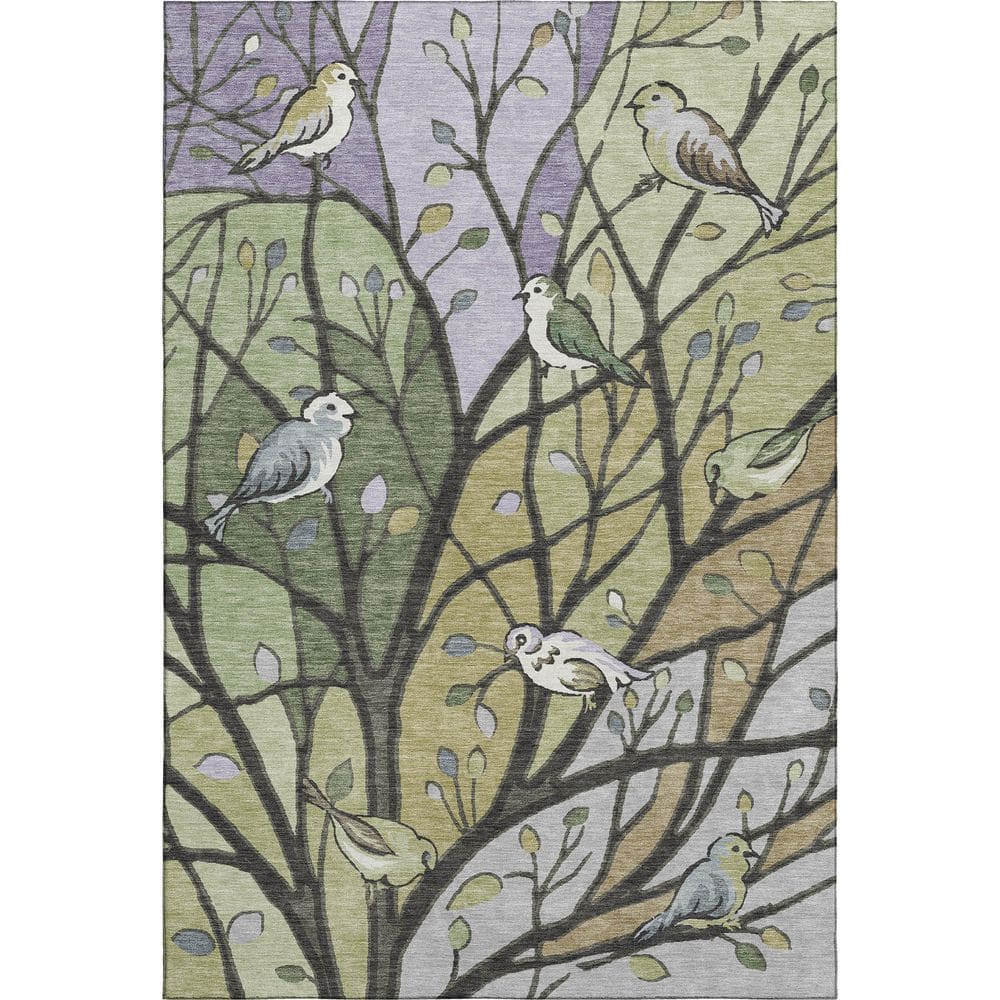 Mayfield Premium Machine Washable Abstract AMF2336 Aloe 3 ft. x 5 ft. Area Rug price history on PriceWatchPro