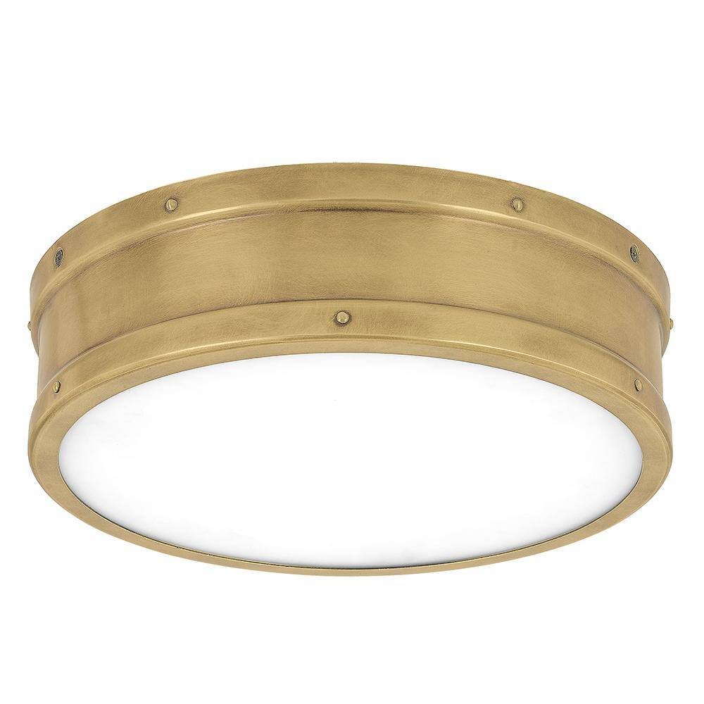 Elegant Gold LED Flush Mount Ceiling Light with Etched Diffuser